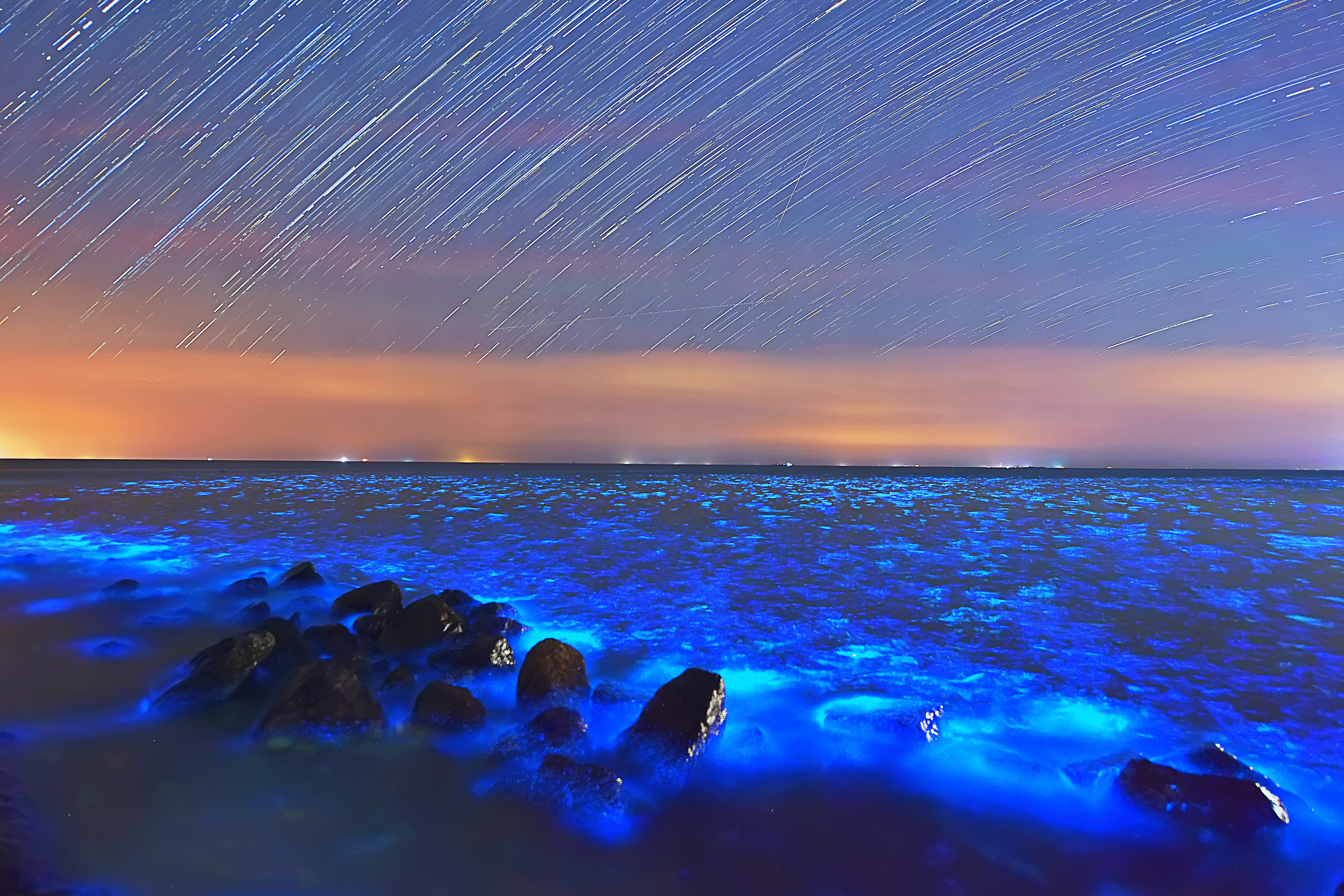 秦皇岛荧光海滩图片